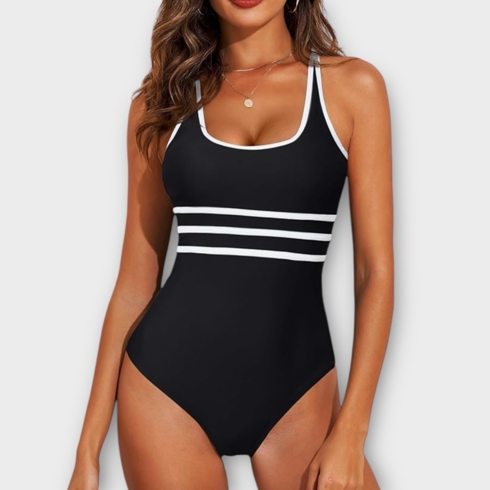 Women's One Piece Athletic Swimsuit Sports Cheeky High Cut Bathing Suit